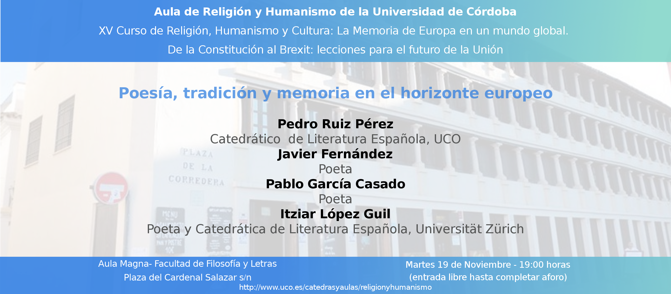 PoesÃ a tradiciÃ³n y memoria en el horizonte europeo 19 11 19
