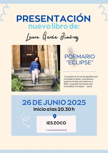 Cartel Presentacio n de Libro Moderno Morado Pastel Crema