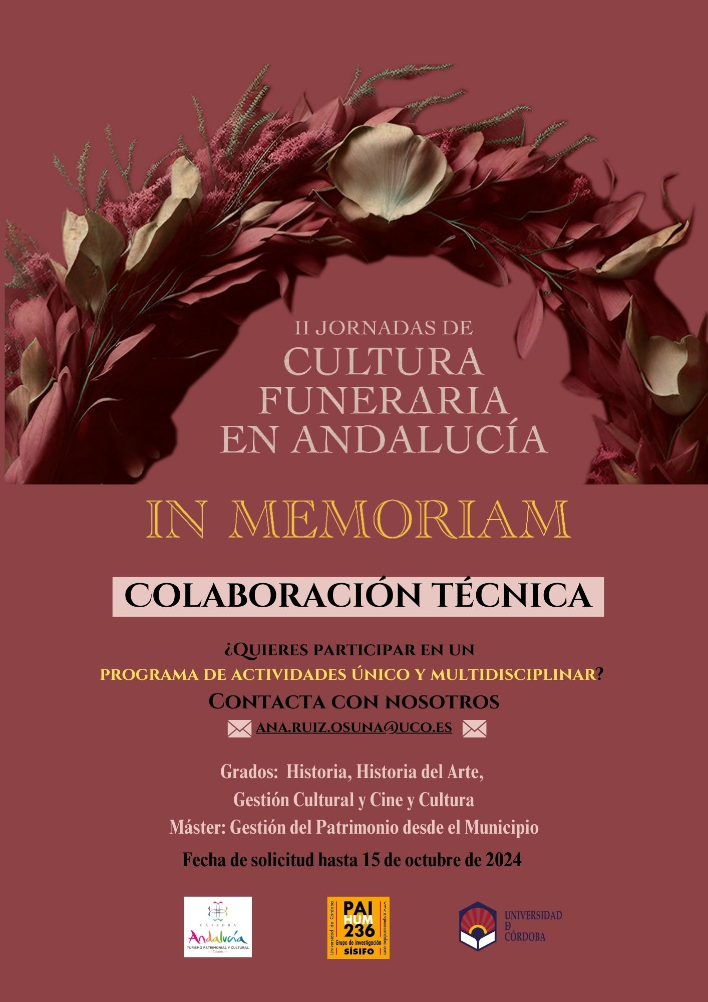 Cartel Colaboración Técnica In Memoriam 2024