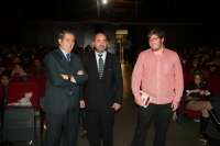 De izda. a dcha., Pedro Montero, Manuel Torres y Juan Miguel Almansa, minutos antes de la la inauguracin de las Jornadas