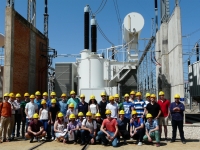 Estudiantes durante la visita a la Subestacin de Guadame