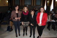 De izquierda a derecha, MaraLuisa Ceballos, Rosario Mrida, Rosa Huguet y Aurora Barbero al inicio de las jornadas   
