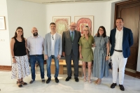 Eva Nogales junto al rector de la Universidad de Córdoba, Manuel Torralbo, el director general de Investigación, Feliciano Priego, y el equipo organizador del seminario