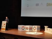 El rector de la UCO y presidente de CRUE Universidades Españolas, en el acto de inauguración de la undécima edición del Foro Transfier